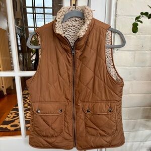 Reversible Quilted Vest with Sherpa Lining